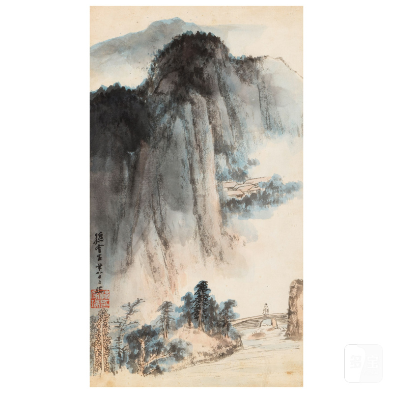 孫雲生（1918-2000） 高士山居圖 設色紙本 鏡框 | SUN YUNSHENG (1918-2000)